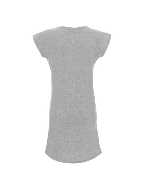 CRIMSON CUT LONGER Damen-T-SHIRT HELLGRAU MELANGE mit aufgesticktem Logo