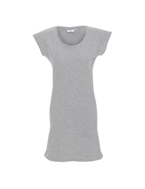 CRIMSON CUT LONGER Damen-T-SHIRT HELLGRAU MELANGE mit aufgesticktem Logo