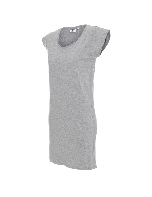 CRIMSON CUT LONGER Damen-T-SHIRT HELLGRAU MELANGE mit aufgesticktem Logo