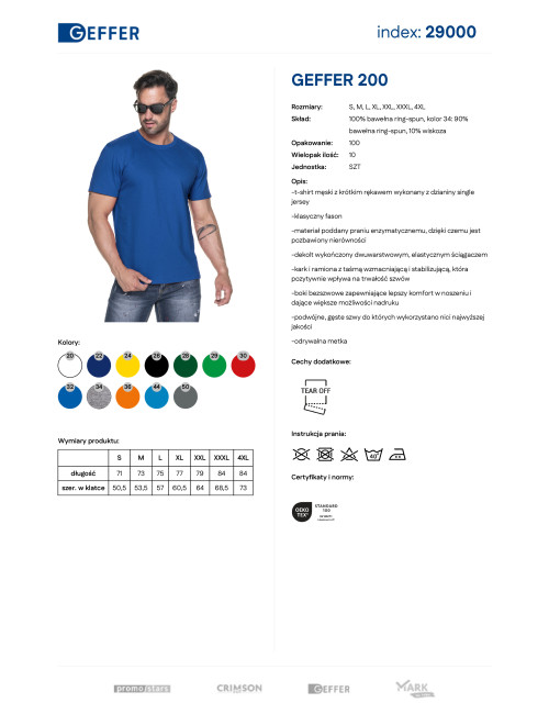 GEFFER HERREN-T-SHIRT 200 CORNBLON DTG-Druck, Stickerei, Logo, Siebdruck