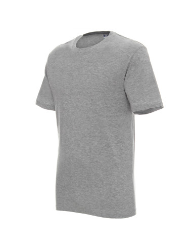 GEFFER Men`s T-SHIRT 200 LIGHT GRAY MELANGE silkscreen print