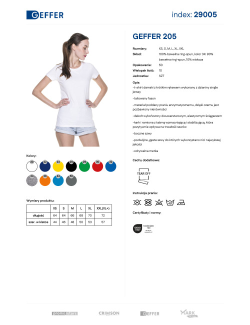 Promostars Geffer 205 Women's T-Shirt White