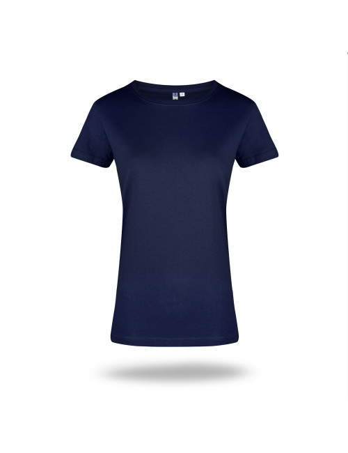 GEFFER LADIES` T-SHIRT 205 NAVY DTG print silkscreen logo embroidery