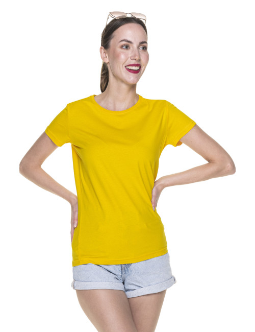 GEFFER DAMEN-T-SHIRT 205 GELB DTF-Druck, Siebdruck, Logo-Stickerei