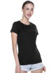 GEFFER LADIES` T-SHIRT 205 BLACK embroidery silk-screen printing company logo