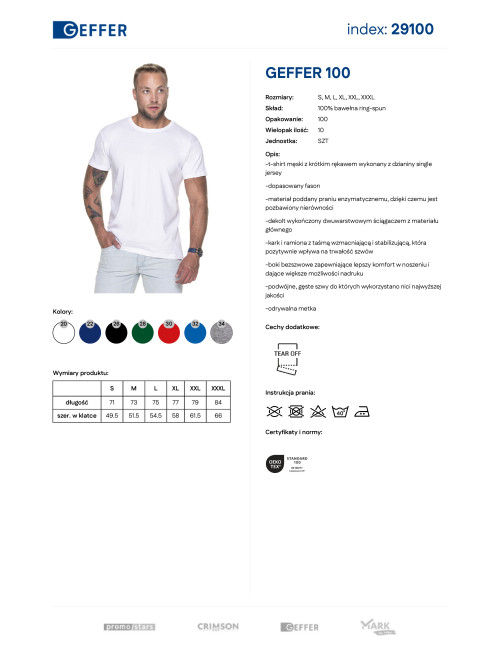 Herren T-Shirt Promostars Geffer 100 Weiß