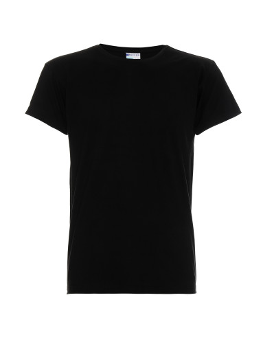 GEFFER Men`s T-SHIRT 100 BLACK silkscreen printing DTG logo embroidery