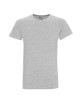 GEFFER HERREN-T-SHIRT 100 HELLGRAU MELANGE, Aufdruck, Logo-Stickerei, Siebdruck