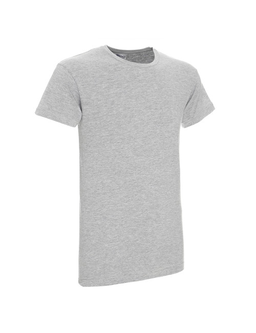GEFFER HERREN-T-SHIRT 100 HELLGRAU MELANGE, Aufdruck, Logo-Stickerei, Siebdruck