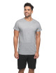 GEFFER HERREN-T-SHIRT 100 HELLGRAU MELANGE, Aufdruck, Logo-Stickerei, Siebdruck