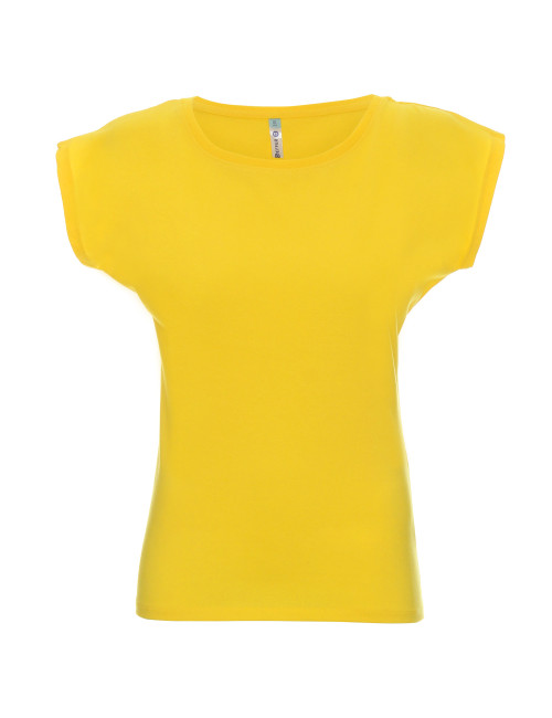 GEFFER Damen-T-Shirt 250 GELB mit aufgesticktem Firmenlogo und Siebdruck