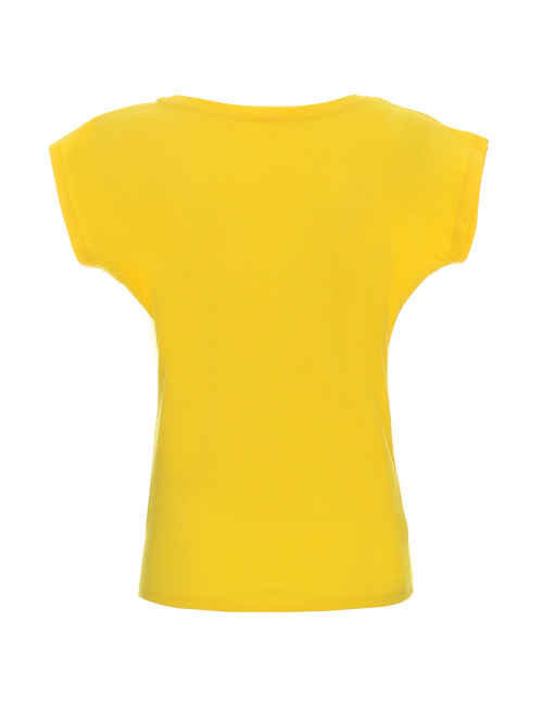 GEFFER Damen-T-Shirt 250 GELB mit aufgesticktem Firmenlogo und Siebdruck
