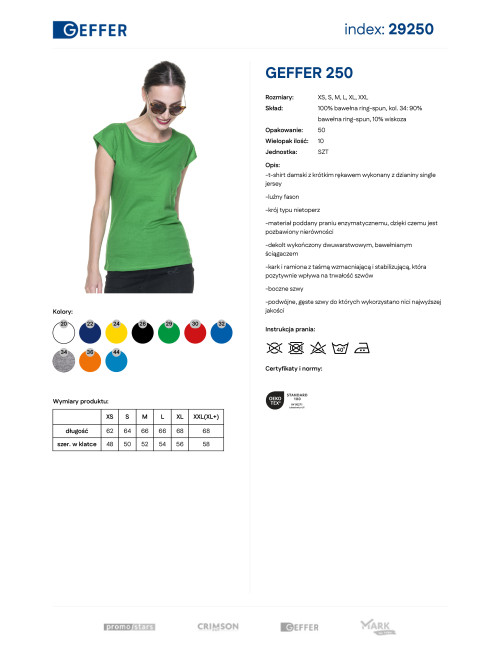 GEFFER Women`s T-SHIRT 250 GREEN SPRING logo embroidery print DTF company