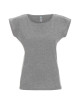 GEFFER Women`s T-SHIRT 250 LIGHT GRAY MELANGE logo embroidery print