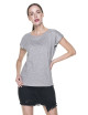 GEFFER Women`s T-SHIRT 250 LIGHT GRAY MELANGE logo embroidery print