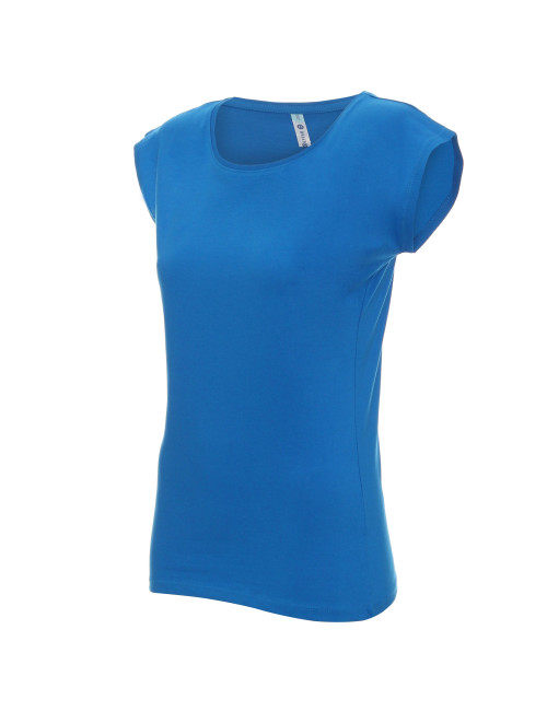 GEFFER Damen T-SHIRT 250 BLAU Firmenlogo Stickerei, Siebdruck