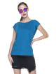 GEFFER Damen T-SHIRT 250 BLAU Firmenlogo Stickerei, Siebdruck