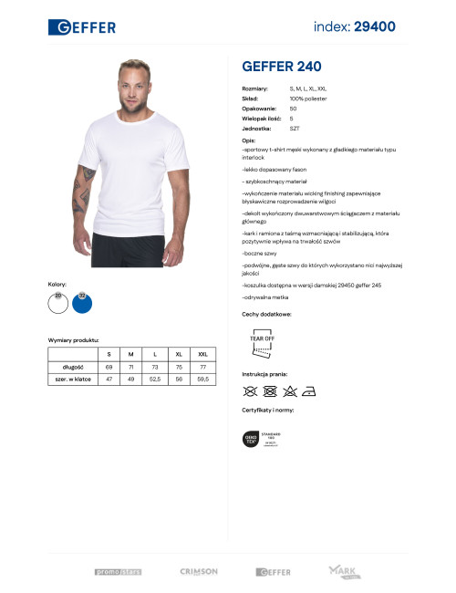 Herren-T-Shirt Promostars Geffer 240 Weiß