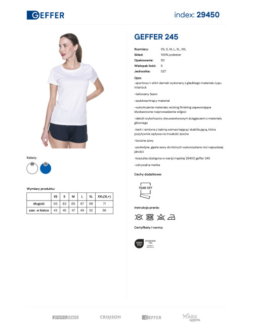 GEFFER Damen T-SHIRT 245 WEISS Aufdruck Stickerei DTG Thermotransfer