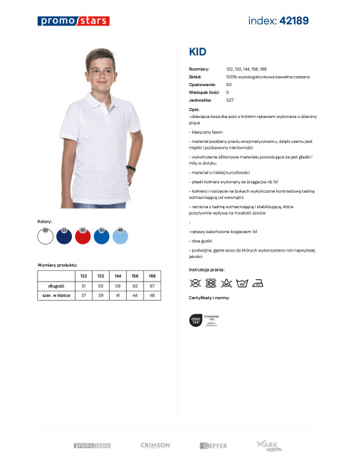 Polo dziecięca Promostars KID biały - P&M