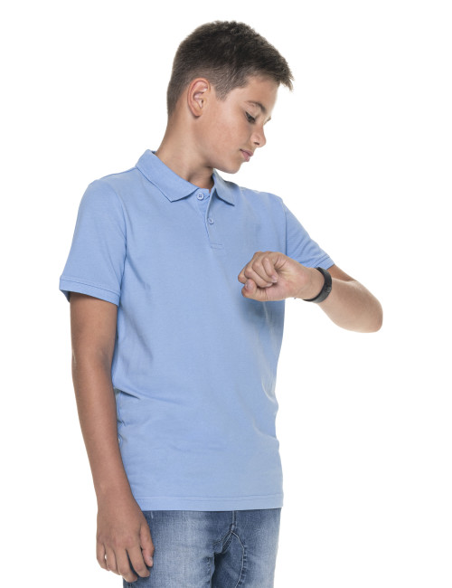 Promostars POLO Dziecięca KID BŁĘKITNY nadruk sitodruk logo nadruk DTG