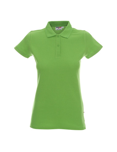 Promostars POLO Damen LADIES` COTTON HELLGRÜN Stickerei Siebdruck