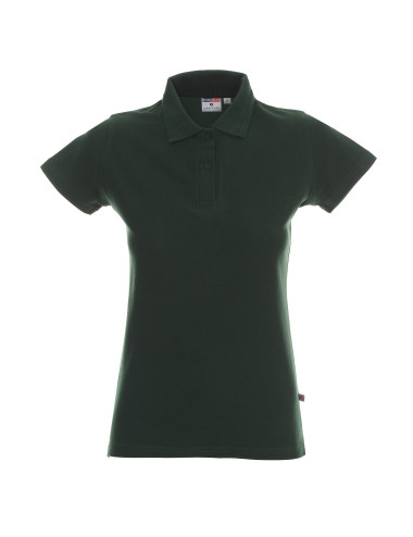 Promostars POLO Damen LADIES` COTTON BOTTLE GREEN Stickereidruck