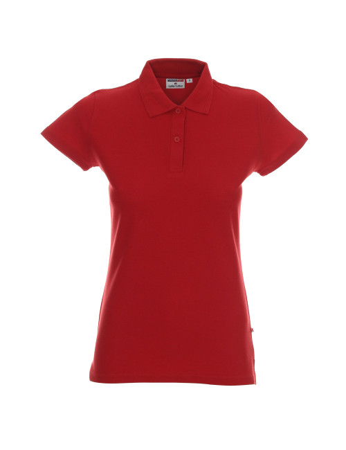 Promostars POLO Damska LADIES' COTTON CZERWONY haft sitodruk logo