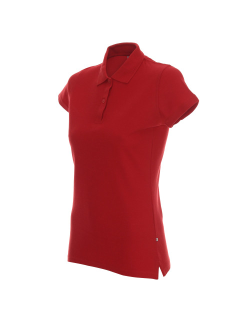 Promostars POLO Damska LADIES' COTTON CZERWONY haft sitodruk logo