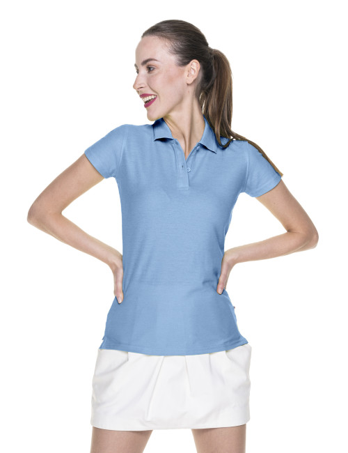 Promostars POLO Damska LADIES' COTTON BŁĘKITNY haft sitodruk logo