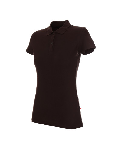 Promostars POLO Damska LADIES' COTTON CIEMNO BRĄZOWY haft nadruk logo