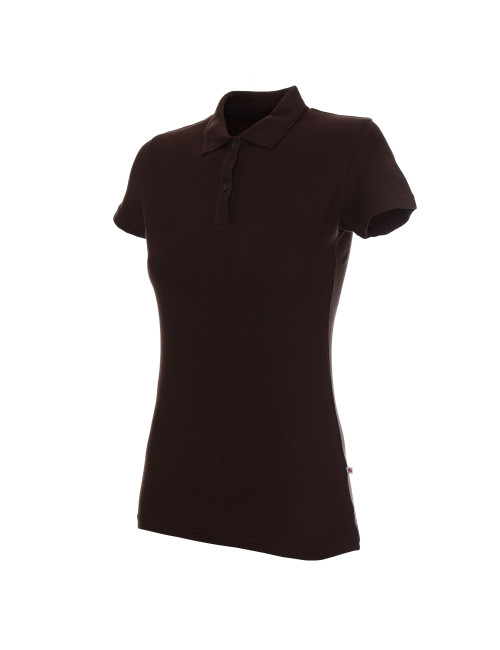 Promostars POLO Damska LADIES' COTTON CIEMNO BRĄZOWY haft nadruk logo