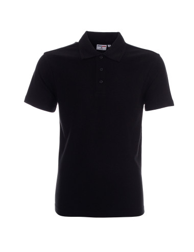 Promostars POLO Męska COTTON CZARNY nadruk haft sitodruk logo transfer
