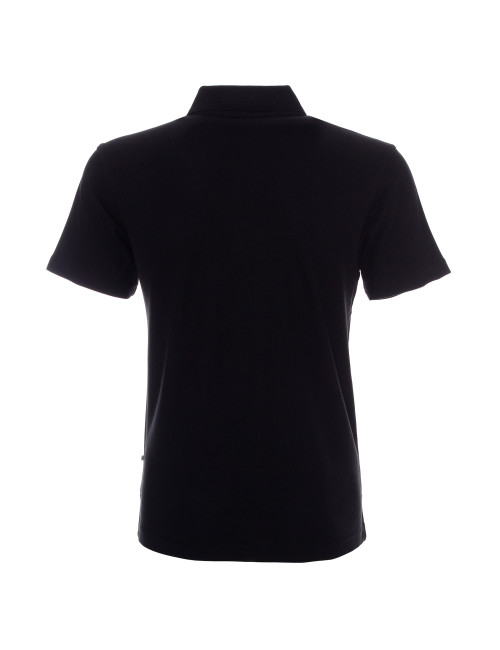 Promostars Men`s POLO COTTON BLACK print embroidery silkscreen logo transfer