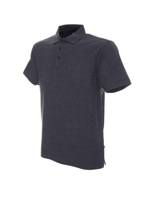 Promostars POLO Męska COTTON CIEMNY SZARY MELANŻ nadruk haft sitodruk