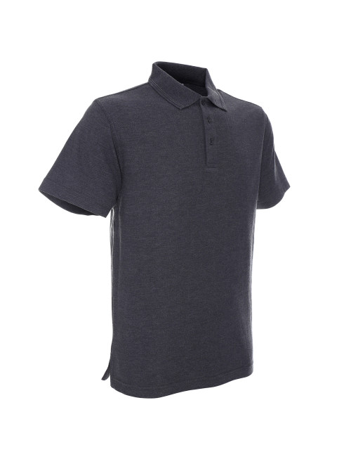 Promostars POLO Męska COTTON CIEMNY SZARY MELANŻ nadruk haft sitodruk
