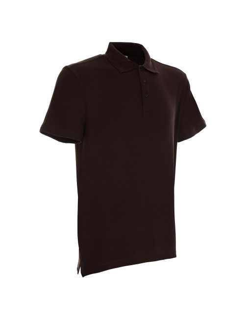 Promostars POLO Męska COTTON CIEMNO BRĄZOWY nadruk haft logo sitodruk