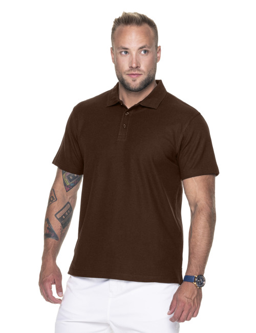 Promostars POLO Męska COTTON CIEMNO BRĄZOWY nadruk haft logo sitodruk