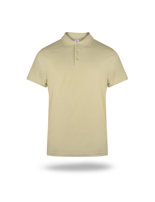 Promostars POLO Men`s COTTON BEIGE LATTE Embroidery Printing Logo Screen Printing