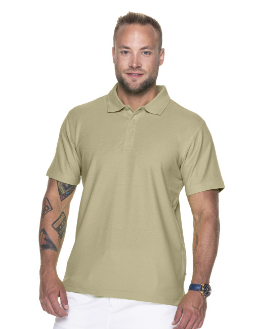 Promostars POLO Men`s COTTON BEIGE LATTE Embroidery Printing Logo Screen Printing