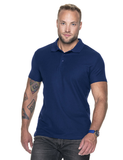 Promostars Men`s POLO COTTON SLIM NAVY Embroidery Screen Print Logo