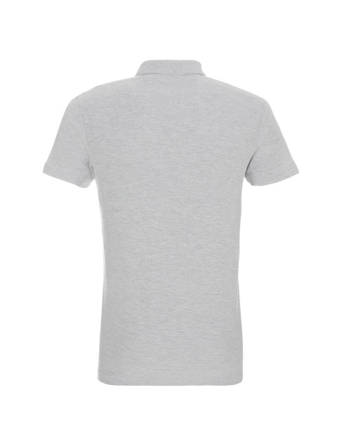 Promostars POLO Męska COTTON SLIM JASNY SZARY MELANŻ haft nadruk logo