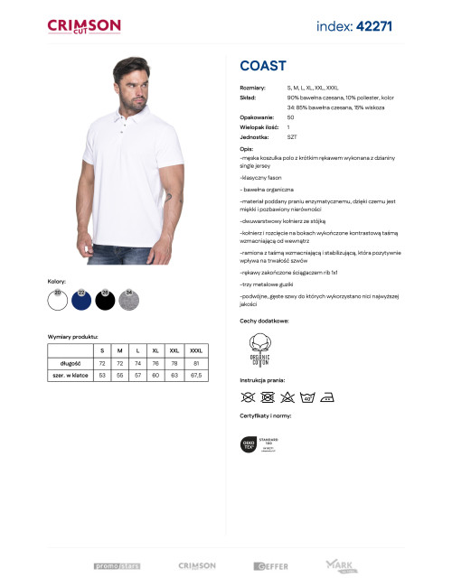 Promostars Coast Men's Polo Shirt White