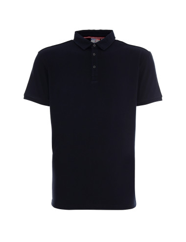 CRIMSON CUT POLO Men`s COAST NAVY print embroidery silkscreen logo