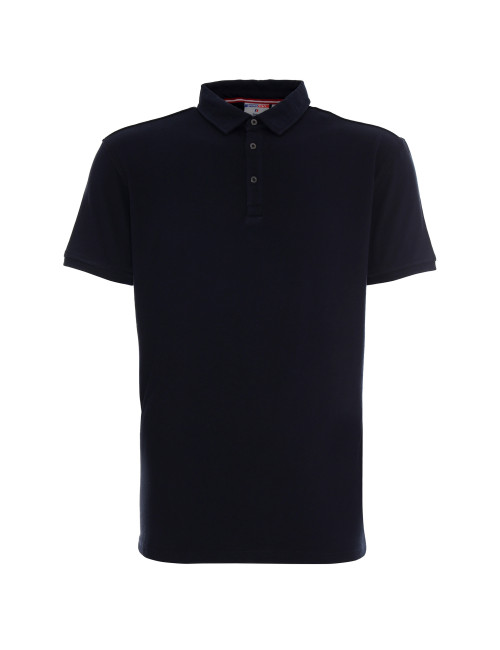 CRIMSON CUT POLO COAST NAVY BLUE Herren-Poloshirt mit Stickerei und Siebdruck-Logo