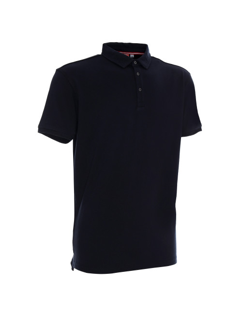CRIMSON CUT POLO COAST NAVY BLUE Herren-Poloshirt mit Stickerei und Siebdruck-Logo