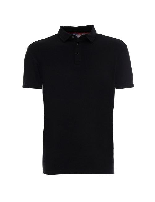 CRIMSON CUT POLO Men`s COAST BLACK Embroidery logo screenprint transfer