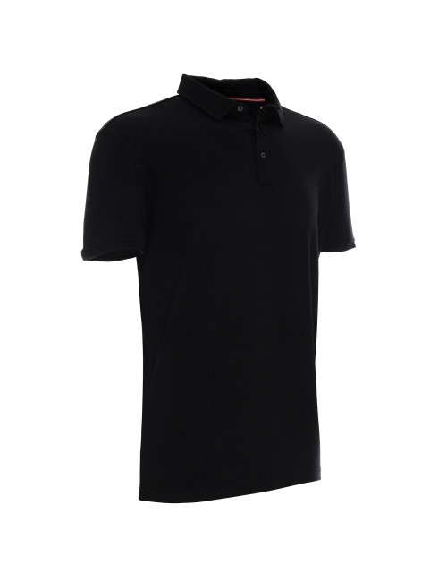 CRIMSON CUT POLO Men`s COAST BLACK Embroidery logo screenprint transfer