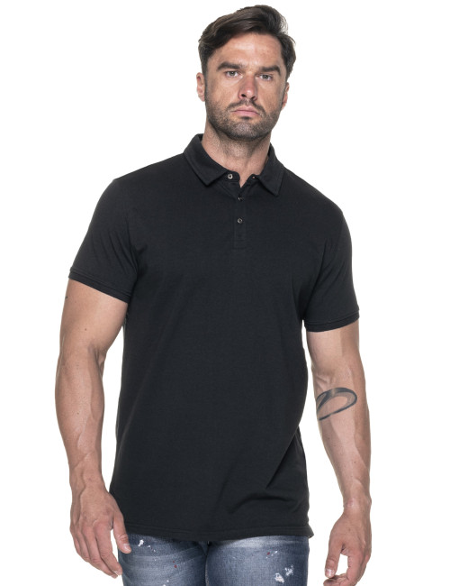 CRIMSON CUT POLO Men`s COAST BLACK Embroidery logo screenprint transfer
