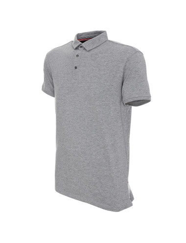 CRIMSON CUT POLO Męska COAST JASNY SZARY MELANŻ nadruk DTF haft logo